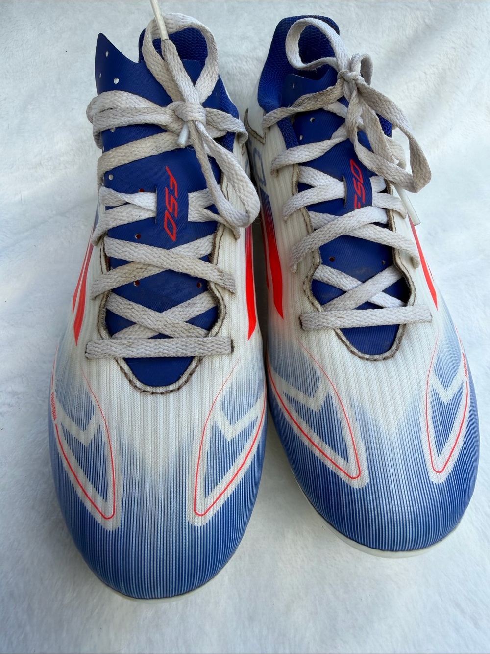 Adidas F50 Club FxG Soccer Cleats White Blue Men's Size 7 Shoes Athletic-Read - Picture 3 of 7